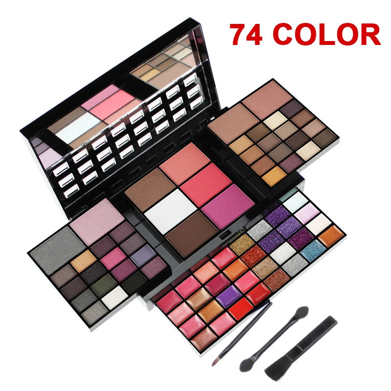 74 Colors Makeup Set Lip Gloss Blush Eyeshadow Highlight Combination Plate Wholesale Makeup Set 74 Colors Makeup Set Lip Gloss Blush Eyeshadow Highlight Combination Plate Wholesale Makeup Set